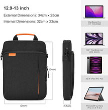 Load image into Gallery viewer, ProElite Polyster Tablet Sleeve Bag 13.3 inch for Samsung Galaxy Tab S9 FE+/S7/S8 Plus/S9 Plus/S7 FE 12.4&quot;, Apple iPad Pro 12.9&quot;, MacBook Air/Pro Retina, Microsoft Surface Pro 4/5/6/7/8/9, Black
