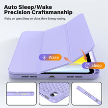 Load image into Gallery viewer, ProElite Smart Flip Case Cover for Apple iPad (A16) 11th/10th Generation (2025/2022) [with Pencil Holder] [Honey Comb Series] - Light Purple
