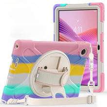 Load image into Gallery viewer, ProElite Cover for Lenovo Tab 10.1 inch 2025 Cover Case, Rugged 3 Layer Armor case Cover for Lenovo Tab 10.1 inch 2025 with Hand Grip &amp; Rotating Kickstand with Shoulder Strap, Rainbow Pink
