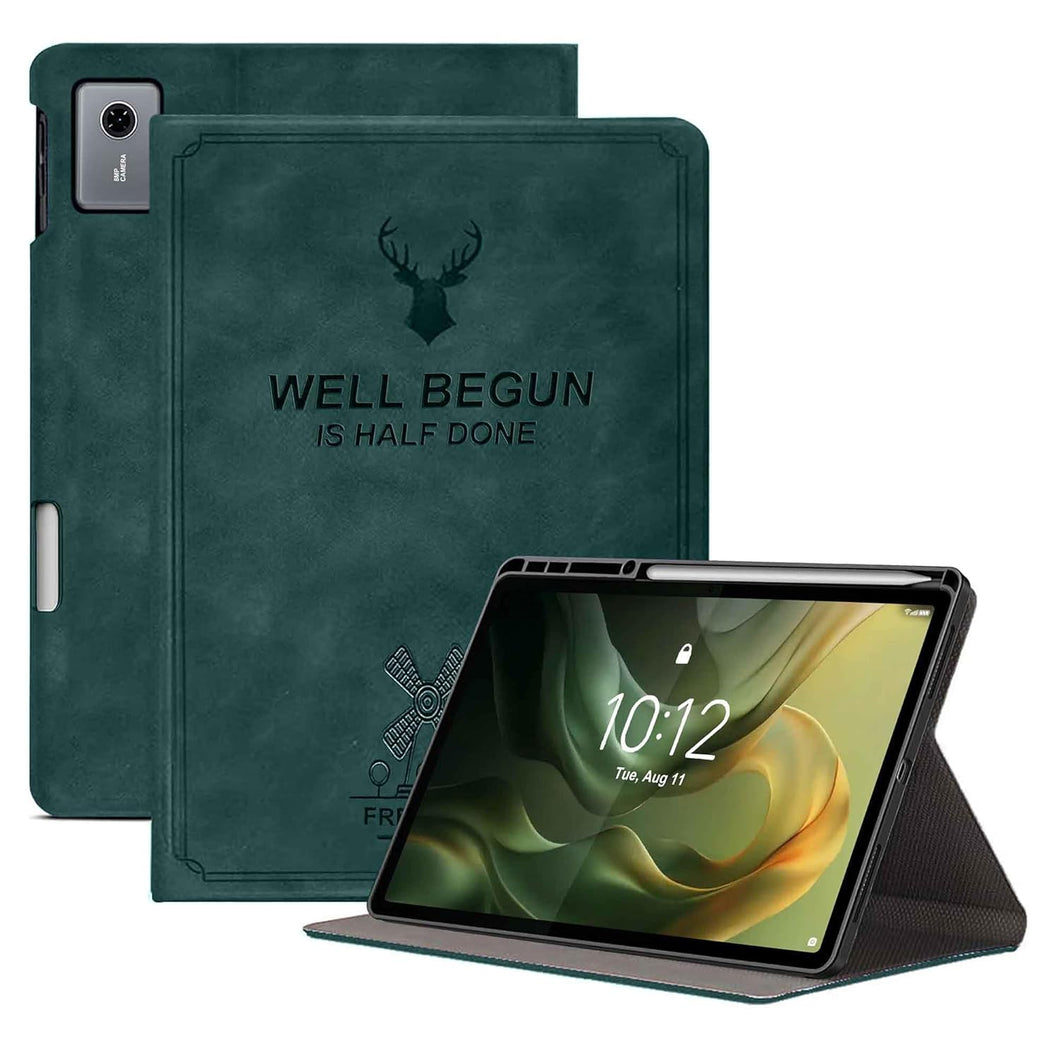 ProElite Case Cover for Motorola Pad 60 Neo 11 inch 2025 Case, Deer Flip case Cover for Motorola Pad 60 Neo 11 inch 2025 Case with Pen Holder [Auto Sleep Wake Feature], Dark Green