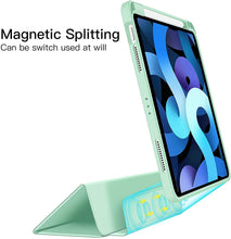 Load image into Gallery viewer, ProElite Case Cover for iPad Air 11 Inch M4/M3/M2 2026/2025/2024, Air 5th/4th Gen 10.9 Inch, Hybrid Detachable Magnetic Case Cover for Apple iPad Air with Pencil Holder, Mint Green [Transparent Back]
