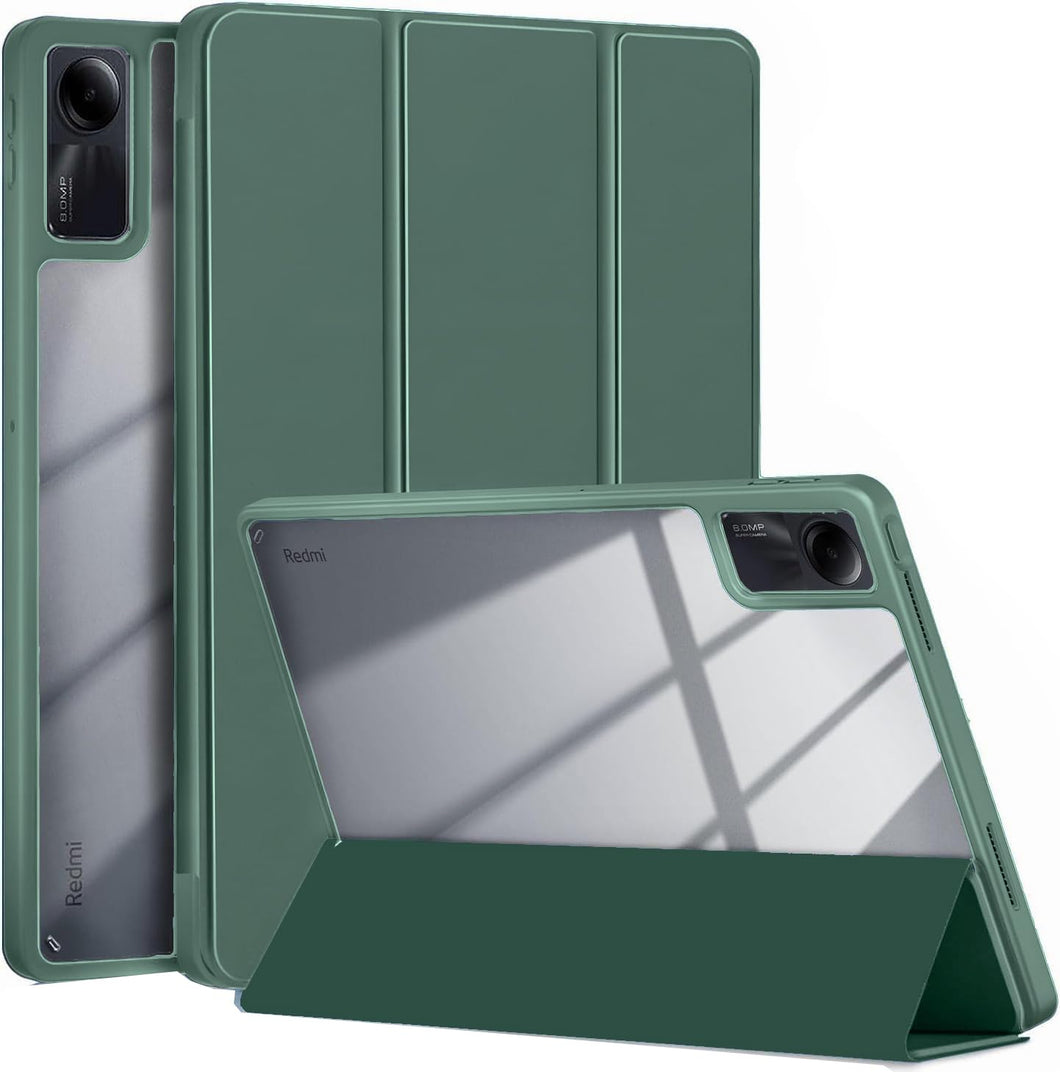 ProElite Case Cover for Redmi Pad SE 11 inch Cover, Transparent Flip Case for Redmi Pad SE 11 inch [Supports Auto Sleep Wake Function], Dark Green