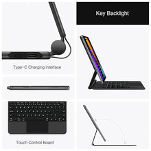 Load image into Gallery viewer, ProElite Magnetic Bluetooth TouchPad Keyboard case for Xiaomi Mi Pad 7/7 Pro 11.2 inch Tablet, Floating Cantilever Design with Built-in Colourful Backlit TouchPad Keyboard, Black
