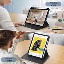 Load image into Gallery viewer, ProElite for Apple iPad (A16) 11th/10th Generation (2025/2022) Cover, 360 Degree Rotatable Smart Flip Cover for Apple iPad 11th/10th Gen, Transparent Back case Cover with Pencil Holder, Black
