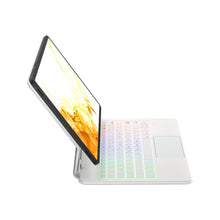 Load image into Gallery viewer, ProElite Magnetic Bluetooth TouchPad Keyboard case for Samsung Galaxy Tab S9 FE 10.9/S10 FE 10.9/S9/S8/S7 11 inch Tablet, Floating Cantilever Design, Keyboard with Built-in Colourful backlit, White
