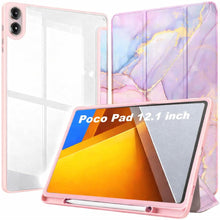 Load image into Gallery viewer, ProElite Case Cover for Poco Pad 12.1 inch Cover, Transparent Flip Case for Poco Pad 12.1 inch with Pen Holder, [Supports Auto Sleep Wake Function], Marble Pink
