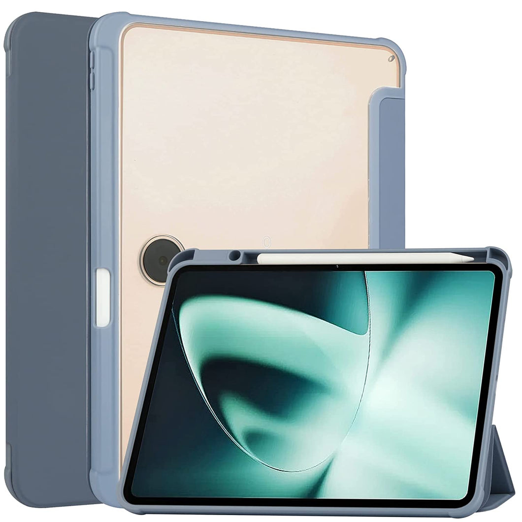 ProElite Smart Flip Case Cover for OnePlus Pad 11.6 inch, Transparent Back with Pencil Holder, Purple