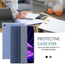 Load image into Gallery viewer, ProElite Smart Flip Case Cover for Lenovo Tab M10 HD 2nd Gen TB-X306X / Smart Tab M10 HD 2nd Gen TB-X306F, Translucent Back with Stylus Pen, Navy Blue
