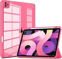 Load image into Gallery viewer, ProElite Case for iPad Air 11 Inch M3/M2 2025/2024, iPad Air 10.9 inch 5th/4th Gen &amp; iPad Pro 11 inch 4th/3rd Gen 2022 case Cover, Transparent Smart Flip Cover with Pencil Holder, Hot Pink
