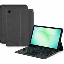 Load image into Gallery viewer, ProElite Wireless Bluetooth TouchPad Keyboard Case for Samsung Galaxy Tab A11 Plus 11 inch 2025, Wireless Bluetooth TouchPad Keyboard Built-in 7-Colors Backlit, Black
