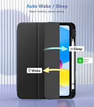 Load image into Gallery viewer, ProElite Case Cover for Apple iPad (A16) 11th/10th Generation (2025/2022), Smart Case for iPad 11th/10th Gen [Auto Sleep/Wake Cover] [Pencil Holder] [Soft Flexible Case] Recoil Series - Black
