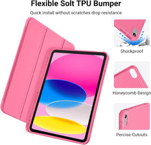 Load image into Gallery viewer, ProElite Smart Case for iPad 10th Generation 2022 [Auto Sleep/Wake Cover] [Left Side Pencil Holder] [Soft Flexible Case] Recoil Series - Hot Pink
