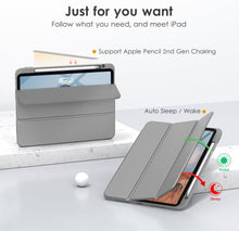 Load image into Gallery viewer, ProElite Case for iPad Air 11 Inch M3/M2 2025/2024, iPad Air 10.9 inch 5th/4th Gen &amp; iPad Pro 11 inch 4th/3rd Gen 2022 case Cover, Transparent Smart Flip Cover with Pencil Holder, Grey
