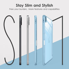 Load image into Gallery viewer, ProElite Case for iPad Air 11 Inch M3/M2 2025/2024, iPad Air 10.9 inch 5th/4th Gen &amp; iPad Pro 11 inch 4th/3rd Gen 2022 case Cover, Transparent Smart Flip Cover with Pencil Holder, Haze Blue
