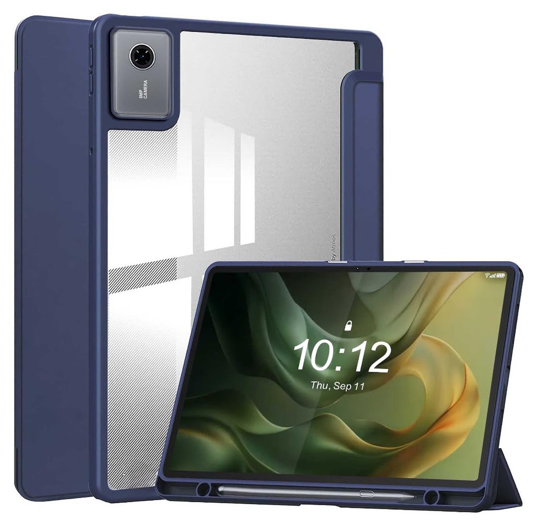 ProElite Cover for Motorola Pad 60 Neo 11 inch 2025, Smart Flip Case Cover for Motorola Pad 60 Neo 11 inch 2025 with Pen Holder, Dark Blue [Transparent Back]