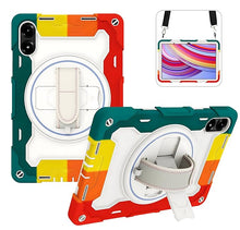 Load image into Gallery viewer, ProElite for Redmi Pad Pro 12.1 inch case, Rugged 3 Layer Armor case Cover for Redmi Pad Pro 12.1 inch with Hand Grip and Rotating Kickstand with Shoulder Strap, Rainbow Red
