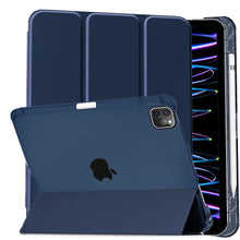 Load image into Gallery viewer, ProElite Cover for iPad Pro 11 4th/3rd Gen Case Cover, Smart Case for Apple iPad Pro 11 inch 2022/2021 4th/3rd Generation [Auto Sleep/Wake ], Translucent &amp; Hard Back, with Pencil Holder, Dark Blue
