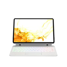 Load image into Gallery viewer, ProElite Magnetic Bluetooth TouchPad Keyboard case for Samsung Galaxy Tab S9 FE 10.9/S10 FE 10.9/S9/S8/S7 11 inch Tablet, Floating Cantilever Design, Keyboard with Built-in Colourful backlit, White
