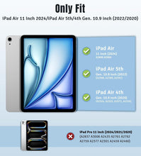 Load image into Gallery viewer, ProElite Case for iPad Air 11 Inch M3/M2 2025/2024, iPad Air 10.9 inch 5th/4th Gen &amp; iPad Pro 11 inch 4th/3rd Gen 2022 case Cover, Transparent Smart Flip Cover with Pencil Holder, Haze Blue
