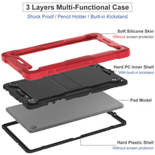 Load image into Gallery viewer, ProElite Cover for Samsung Galaxy Tab A11 Plus 11 inch/ A9 Plus 11" Case, Rugged Shockproof Heavy Duty Back Case Cover for Samsung Galaxy Tab A9+/A11+ 11 inch, Red
