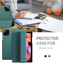 Load image into Gallery viewer, ProElite Smart Flip Case Cover for Xiaomi Mi Pad 6 11 inch, Translucent Back with Stylus Pen, Dark Green
