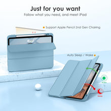 Load image into Gallery viewer, ProElite Case for iPad Air 11 Inch M3/M2 2025/2024, iPad Air 10.9 inch 5th/4th Gen &amp; iPad Pro 11 inch 4th/3rd Gen 2022 case Cover, Transparent Smart Flip Cover with Pencil Holder, Haze Blue
