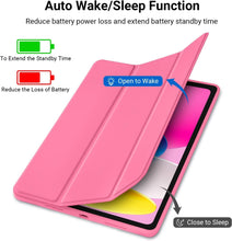 Load image into Gallery viewer, ProElite Smart Case for iPad 10th Generation 2022 [Auto Sleep/Wake Cover] [Left Side Pencil Holder] [Soft Flexible Case] Recoil Series - Hot Pink
