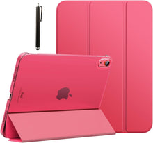 Load image into Gallery viewer, ProElite Cover for Apple iPad 10th Generation Cover Case, Transparent Smart case for iPad 10th Gen (Supports Auto Sleep Wake) with Stylus Pen, Hot Pink
