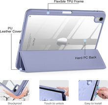 Load image into Gallery viewer, ProElite Case for iPad Air 11 Inch M3/M2 2025/2024, iPad Air 10.9 inch 5th/4th Gen &amp; iPad Pro 11 inch 4th/3rd Gen 2022 case Cover, Transparent Smart Flip Cover with Pencil Holder, Lavender
