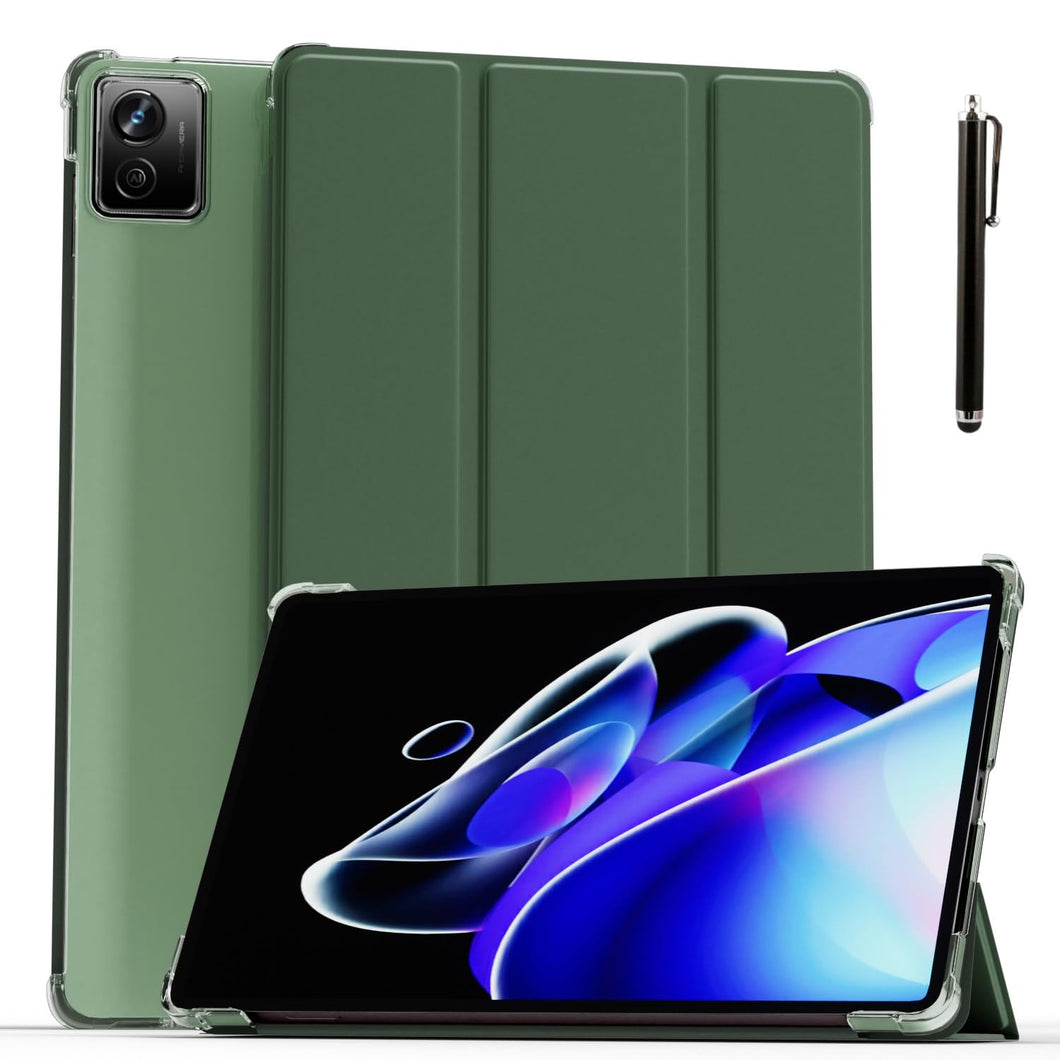 ProElite Cover for Realme Pad X Cover Case, Smart Flip Case Cover for Realme Pad X 11 inch Translucent Back with Stylus Pen, Dark Green