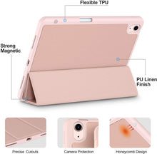 Load image into Gallery viewer, ProElite Case for for Apple iPad Air 11 Inch M4/M3/M2 2026/2025/2024, Air 5th/4th Gen 10.9 inch Pencil Cover for iPad Air [Auto Sleep/Wake Cover] [Pencil Holder] [Soft Flexible Case] Recoil Serie, Rose Gold
