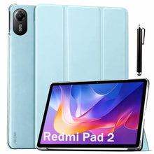 Load image into Gallery viewer, ProElite Case Cover for Xiaomi Redmi Pad 2 11 inch Cover, Smart Flip Case Cover for Xiaomi Redmi Pad 2 11 inch Translucent Back with Stylus Pen [Auto Sleep Wake Feature], Light Blue
