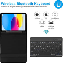 Load image into Gallery viewer, {Refurbished} ProElite Detachable Wireless Bluetooth Keyboard case Cover for Apple iPad 10th Gen with Pencil Holder, Dark Blue
