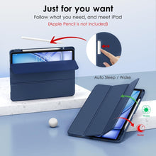 Load image into Gallery viewer, ProElite Case Cover for Apple iPad Air 11 M3/M2 2025/2024 Cover, Pencil Case for iPad Air 11 inch M3/M2 2025/2024 with Pencil Holder [Soft Flexible Case] Recoil Series - Dark Blue
