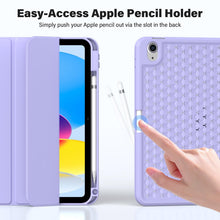 Load image into Gallery viewer, ProElite Smart Flip Case Cover for Apple iPad (A16) 11th/10th Generation (2025/2022) [with Pencil Holder] [Honey Comb Series] - Light Purple
