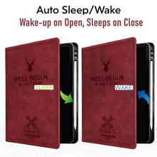 Load image into Gallery viewer, ProElite Case Cover for Xiaomi Redmi Pad 2 Pro 12.1 inch Case, Deer Flip case Cover for Xiaomi Redmi Pad 2 Pro 12.1 inch Case with Pen Holder [Auto Sleep Wake Feature], Wine Red

