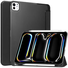 Load image into Gallery viewer, ProElite Case Cover for Apple iPad Pro 13 M4 2024 cover, Smart Translucent &amp; Hard Back Case for Apple iPad Pro 13 inch M4 2024 with Pencil Holder [Support Auto Sleep/Wake ], Black
