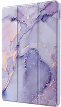 Load image into Gallery viewer, ProElite Cover for Samsung Galaxy Tab S9 FE Plus/S9 Plus/S10+ 12.4 inch Case, Smart Flip Case Cover for Galaxy Tab S9 FE+/S9 Plus/S10+ 12.4 inch with S Pen Holder, Marble Purple [Transparent Back]
