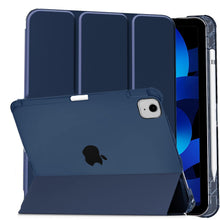 Load image into Gallery viewer, ProElite Cover for Apple iPad Air 5th/4th Gen 10.9 inch Case Cover, Smart Flip Case Cover for Apple iPad Air 5th/4th Generation 10.9 inch Translucent Back with Pencil Holder, Dark Blue
