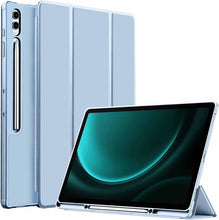 Load image into Gallery viewer, ProElite Cover for Galaxy Tab S9 FE Plus/S9 Plus/S10+ 12.4" Cover, Soft Flexible Flip Case Cover with S Pen Holder for Samsung Galaxy Tab S9/S9 Plus/S10+ 12.4 inch, [Recoil Series]- Light Blue
