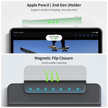 Load image into Gallery viewer, ProElite Case Cover for Apple iPad (A16) 11th/10th Generation (2025/2022) Case, Smart Detachable Magnetic Shockproof Case Cover for Apple iPad 11th/10th Generation with Pencil Holder, Black
