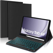 Load image into Gallery viewer, ProElite Keyboard case for Samsung Galaxy Tab A9 8.7 inch, Magnetic Detachable Wireless Bluetooth Keyboard Built-in 7-Colors Backlit, Black
