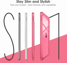 Load image into Gallery viewer, ProElite Case Cover for Apple iPad 10.2 inch Case, Smart Flip Case Cover for Apple iPad 10.2 inch 2021 9th/8th/7th Gen, Clear Soft Back with pencil holder, Hot Pink
