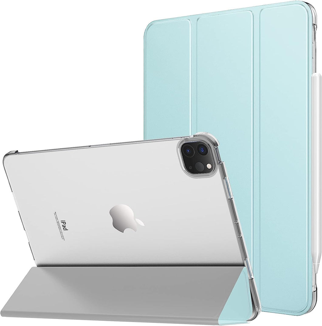 ProElite Smart Case Cover for Apple iPad Pro 11 inch 2022/2021 4th/3rd Generation [Auto Sleep/Wake ], Translucent & Hard Back, Light Blue