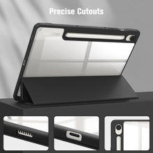 Load image into Gallery viewer, ProElite Cover for Samsung Galaxy Tab S10 Lite 10.9"/ Tab S9 FE 10.9 inch/Tab S10 FE/Tab S9 11" Cover Case, Smart Flip Case Cover with S Pen Holder, Flowers [Transparent Back]
