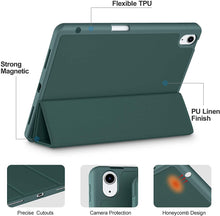 Load image into Gallery viewer, ProElite Case Cover for Apple iPad Air 13 M3/M2 2025/2024 &amp; Pro 12.9 inch Cover, Pencil Case for iPad Air 13 M3/M2 &amp; Pro 12.9 with Pencil Holder [Soft Flexible Case] Recoil Series - Dark Green
