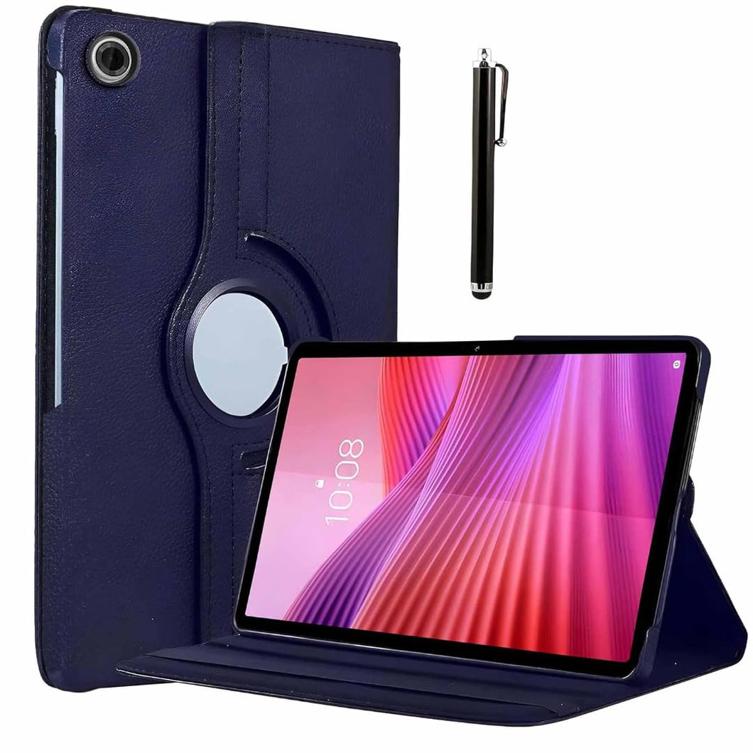 ProElite Cover for Lenovo Tab 10.1 inch 2025, 360 Rotatable Smart Flip Case Cover for Lenovo Tab 10.1 inch 2025 Tablet with Stylus Pen, Dark Blue