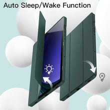 Load image into Gallery viewer, ProElite Cover for Samsung Galaxy Tab S10 Lite 10.9&quot;/ Tab S9 FE 10.9 inch/Tab S10 FE/Tab S9 11 inch Cover, Soft Flexible Flip Case with S Pen Holder, Auto Sleep Wake, [Recoil Series] - Dark Green
