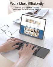 Load image into Gallery viewer, ProElite PBK05 Portable Wireless Bluetooth Keyboard with Larger TouchPad Pocket-Sized Travel Keyboard for MacOS/iOS,Android,Windows sync up to 3 Devices, Black
