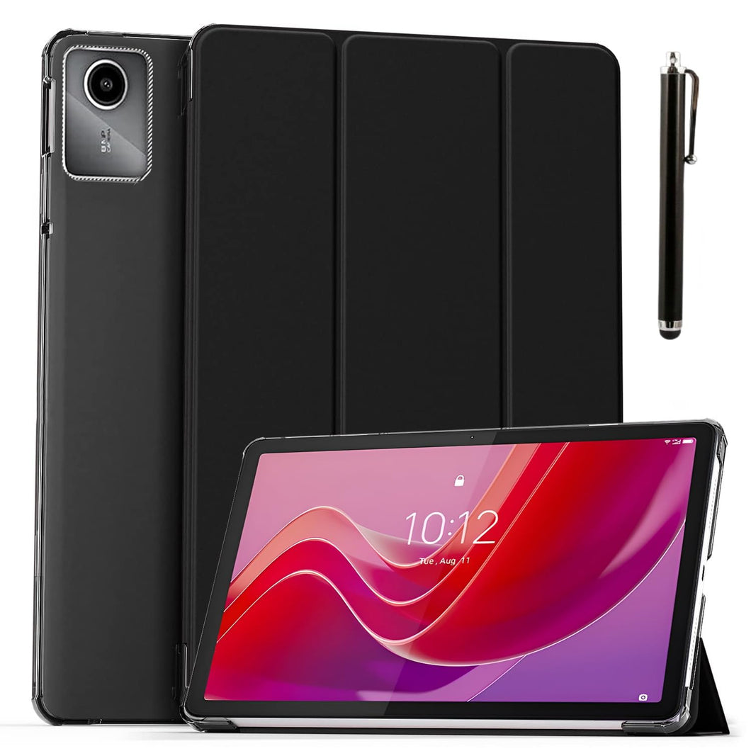 ProElite Case Cover for Lenovo Tab M11 11 inch Cover, Smart Flip Case Lenovo Tab M11 11 inch Translucent Back with Stylus Pen, Black